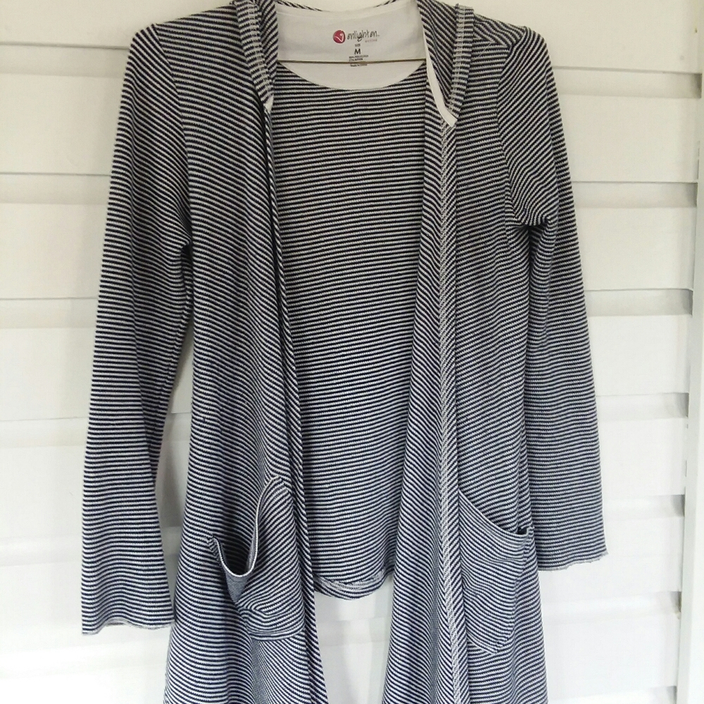 Black and white striped top